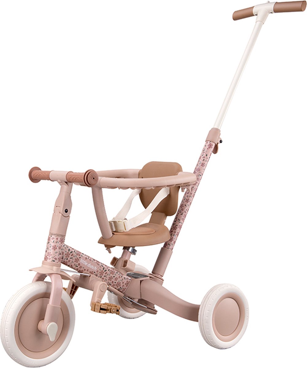 Little Dutch trehjulssykkel 4 i 1 Fairy Floral med skyvestang
