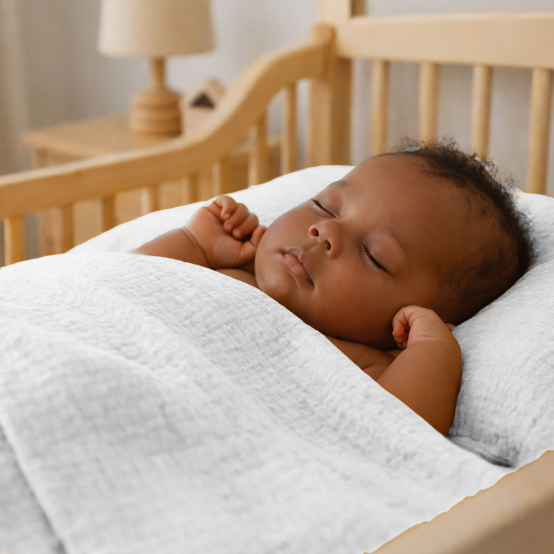 Overlaken baby i økologisk musselin, hvitt - Bilde 2