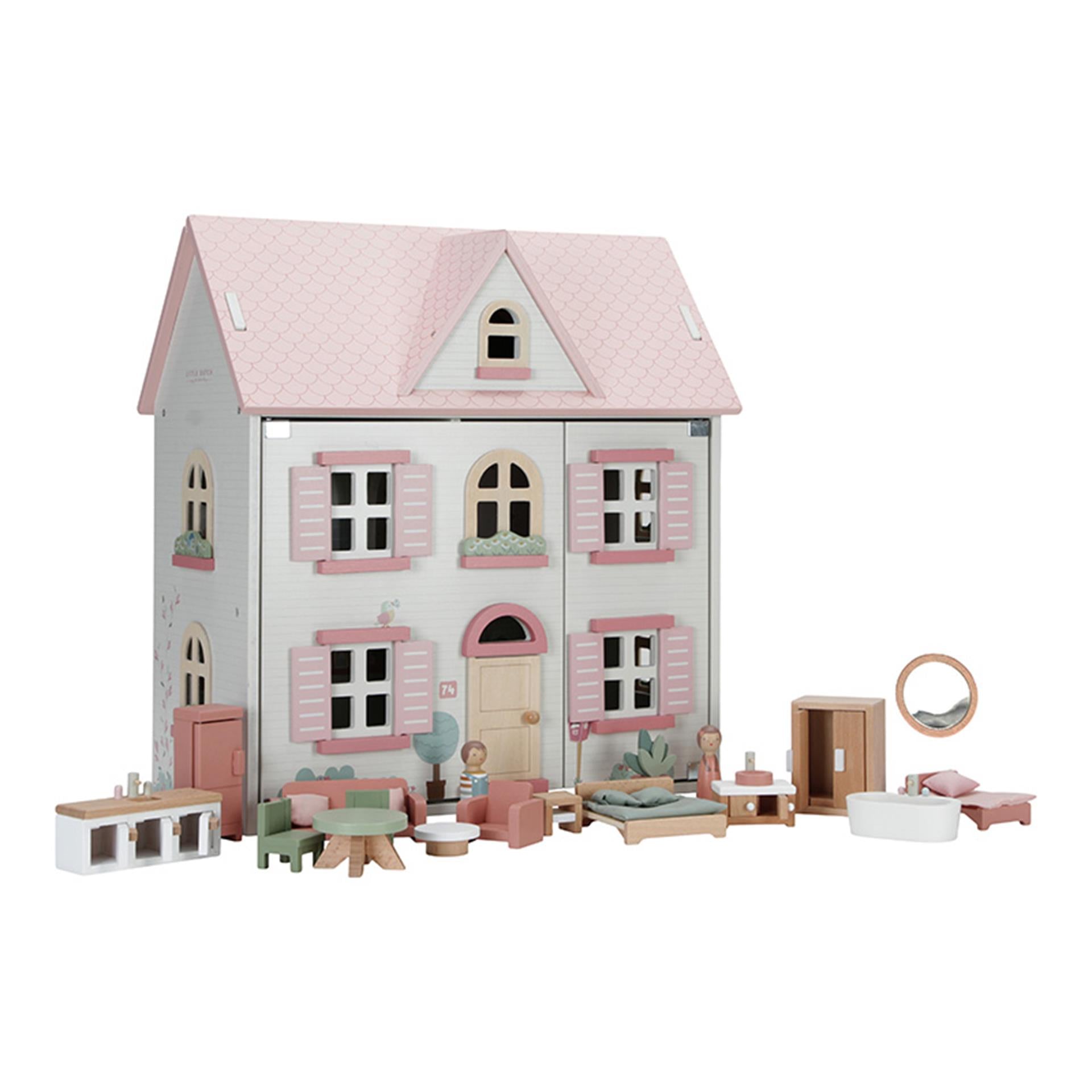 Little Dutch dukkehus i tre med rosa tak