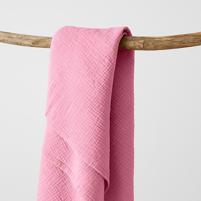 Musselinteppe i økologisk bomull, rosa - Bilde 3